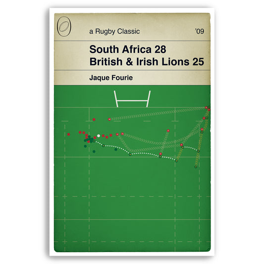 South Africa 28 British & Irish Lions 25 - Jaque Fourie Try - 2nd Test 2009, Loftus Versfeld, Pretoria - Try of the Century (Various Sizes)