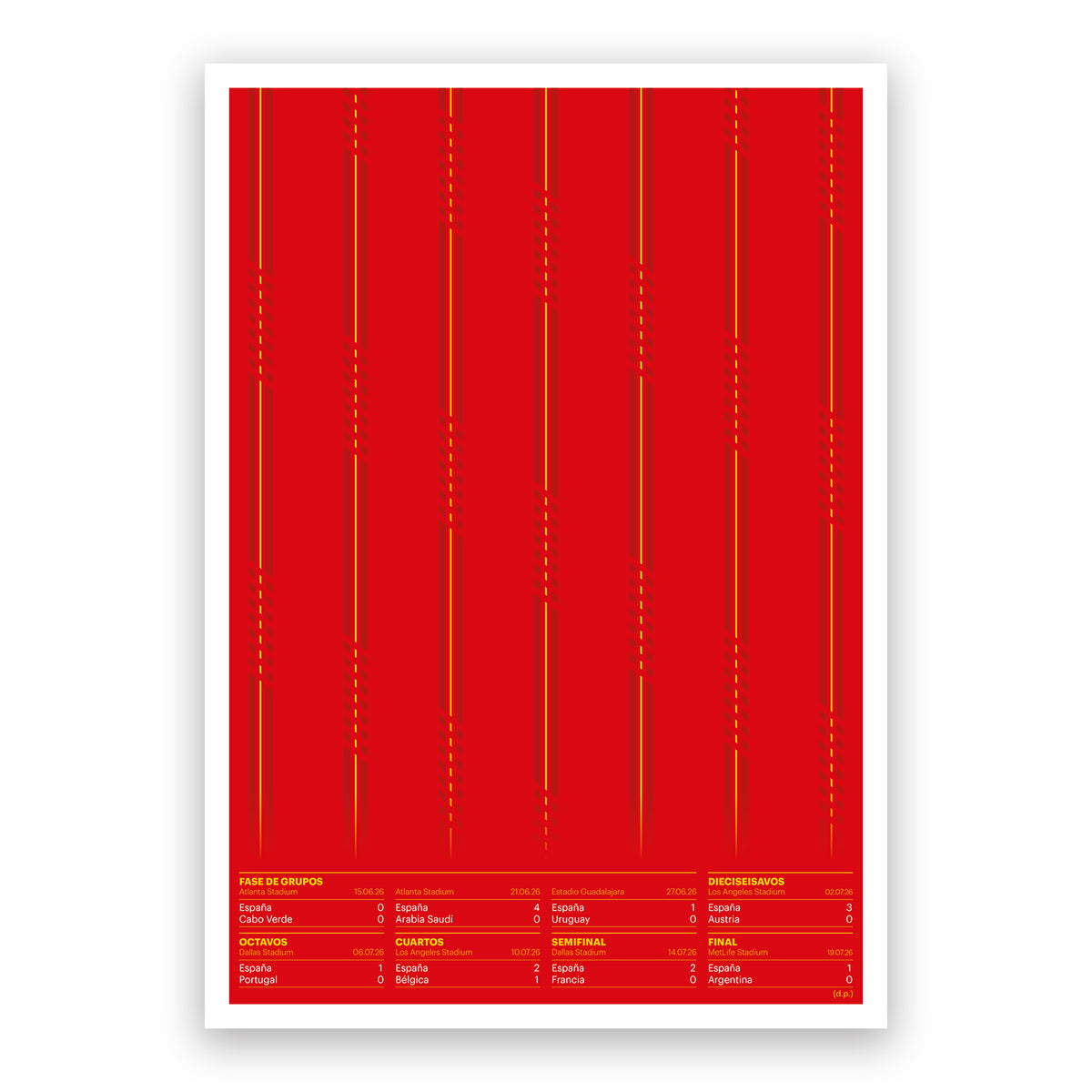 Spain 2026 World Champions Poster - Minimalist Football Kit Art - Route to the Final Decor