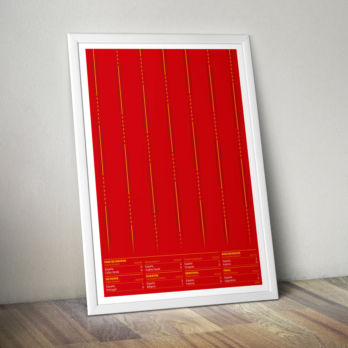 Spain 2026 World Champions Poster - Minimalist Football Kit Art - Route to the Final Decor