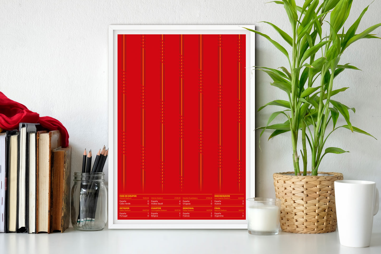 Spain 2026 World Champions Poster - Minimalist Football Kit Art - Route to the Final Decor