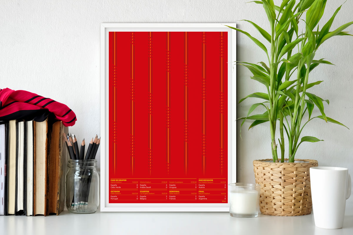 Spain 2026 World Champions Poster - Minimalist Football Kit Art - Route to the Final Decor