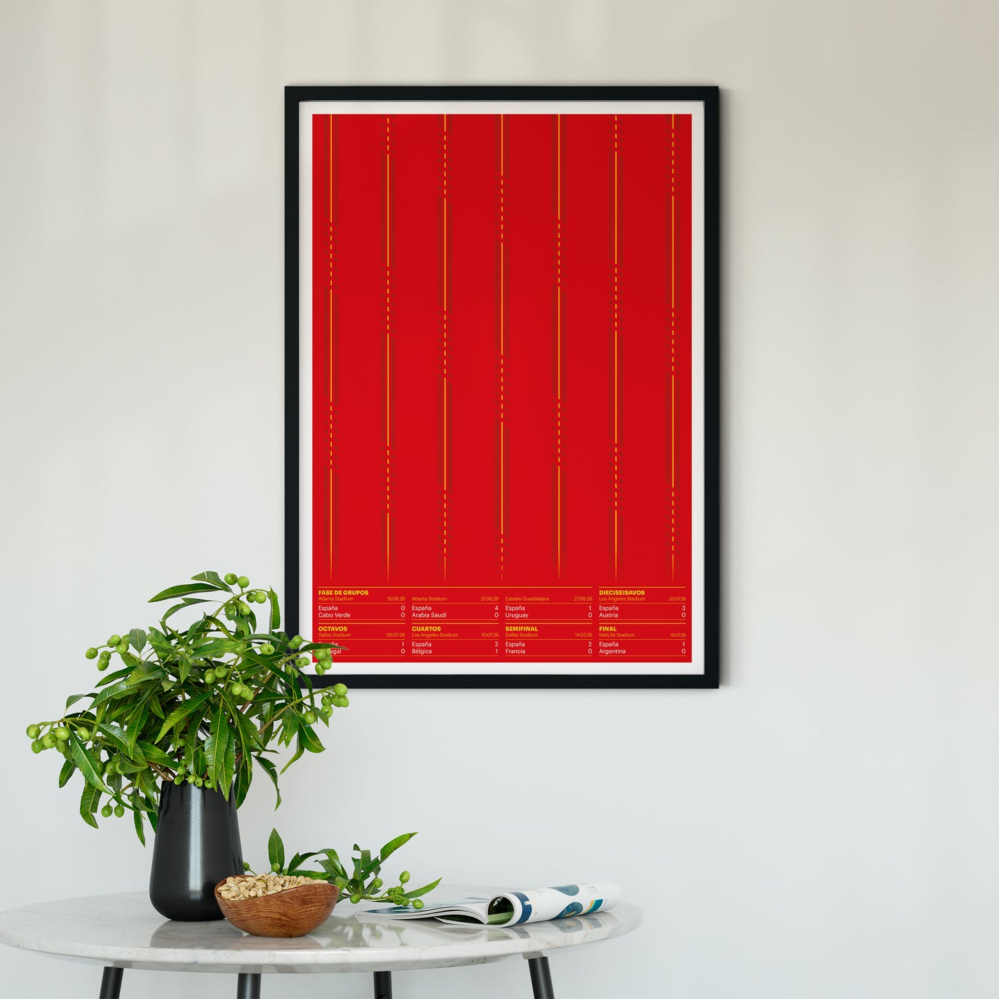 Spain 2026 World Champions Poster - Minimalist Football Kit Art - Route to the Final Decor