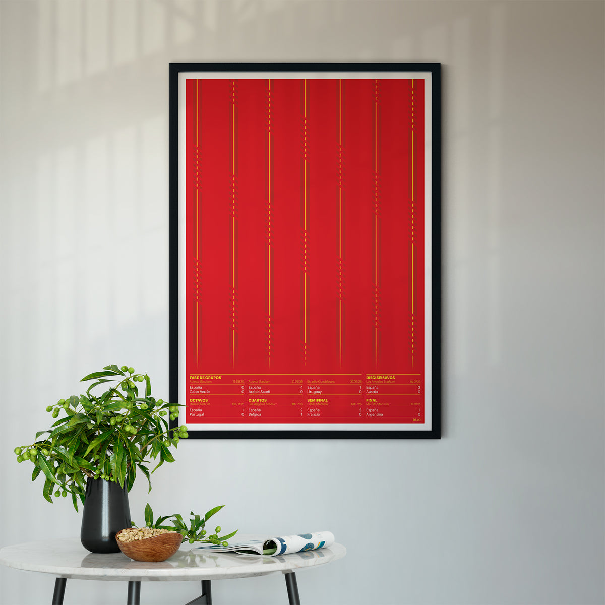Spain 2026 World Champions Poster - Minimalist Football Kit Art - Route to the Final Decor