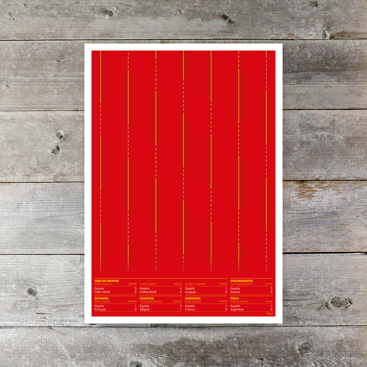 Spain 2026 World Champions Poster - Minimalist Football Kit Art - Route to the Final Decor