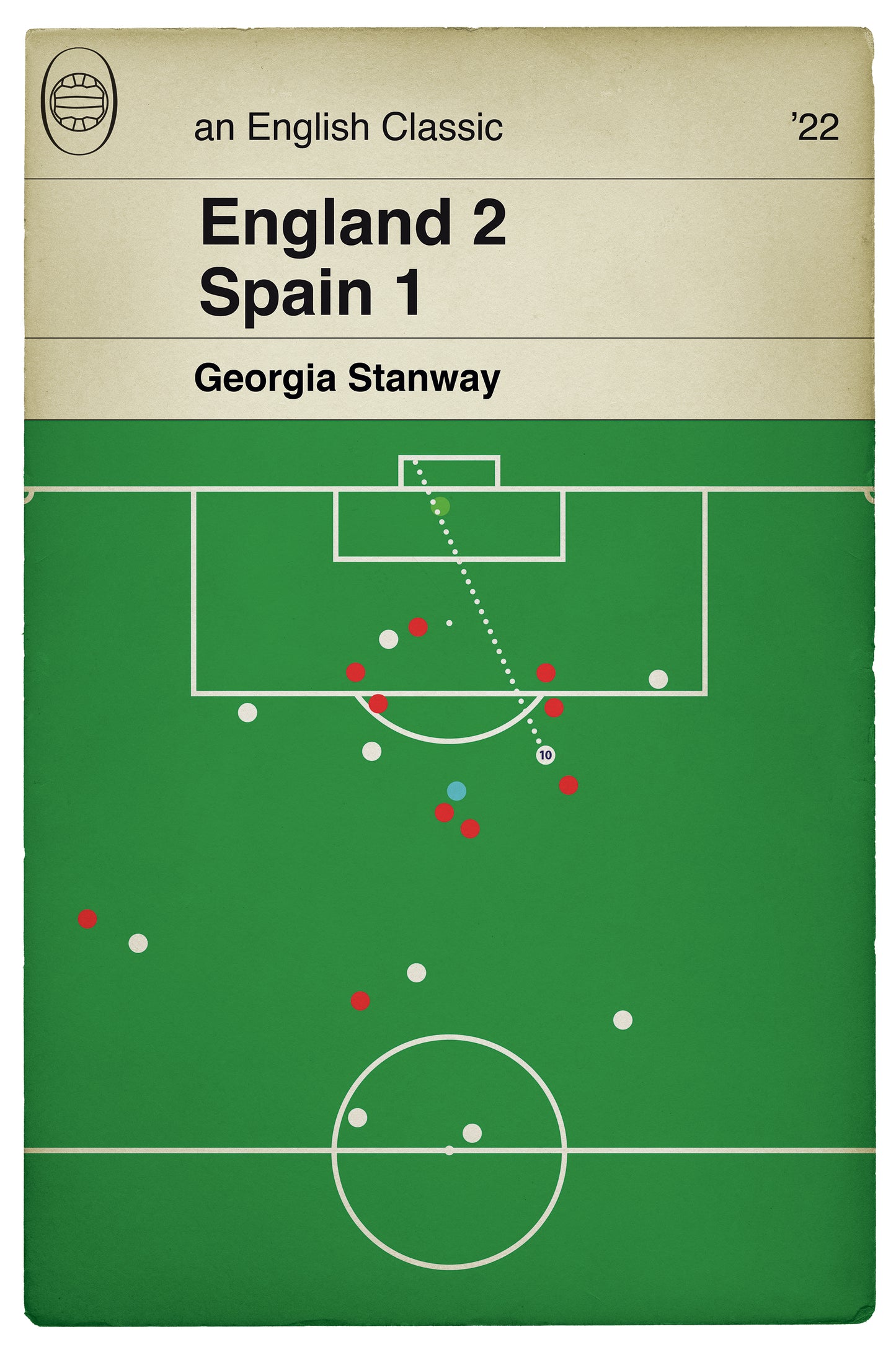 Georgia Stanway winner - England 2 Spain 1 - Extra Time Goal - Women's Euro 2022 - Football Print - Classic Book Cover Print (Various Sizes)