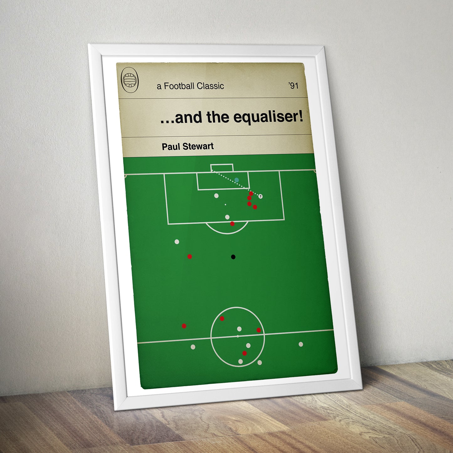 Spurs Goal - Paul Stewart Equaliser - FA Cup Final 1991 - Tottenham Hotspur 2 Nottingham Forest 1 - Book Cover Goal Poster (Various Sizes)