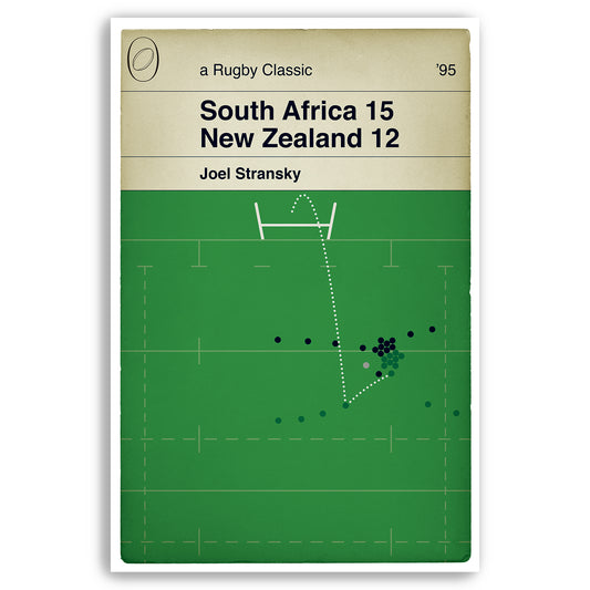 Joel Stransky Drop Goal - South Africa 15 New Zealand 12 - World Cup 1995 - Rugby Gift - Classic Book Cover Poster (A4 or A3)