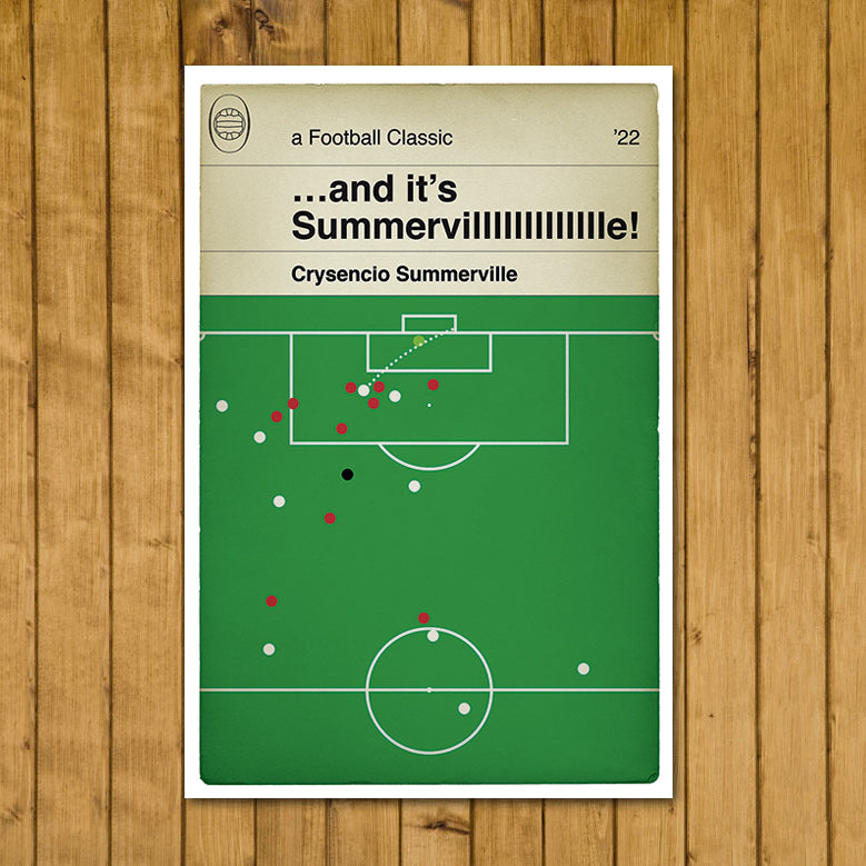 Leeds United late winner at Anfield 2022 - Crysencio Summerville Goal - Liverpool 1 Leeds United 2 - Book Cover Print (Various sizes)