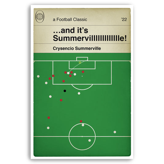 Leeds United late winner at Anfield 2022 - Crysencio Summerville Goal - Liverpool 1 Leeds United 2 - Book Cover Print (Various sizes)