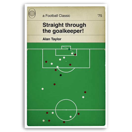 West Ham goal in 1975 Cup Final - Alan Taylor Print - Classic Book Cover Poster - Football Gift (Various Sizes)