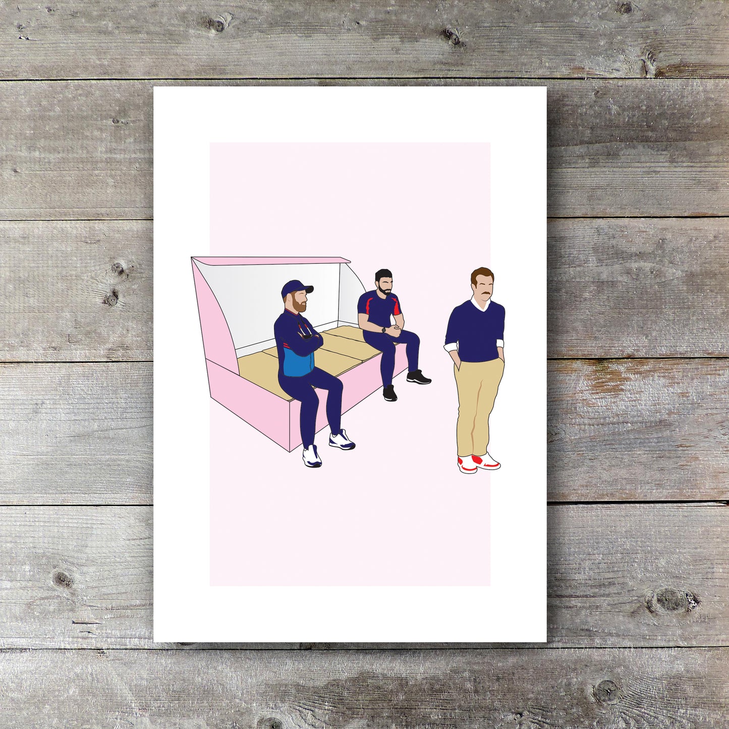 Biscuits with the Boss - Soccer Bench - Minimal Television Series Poster - Unofficial Illustrated Print - Football Gift (Various Sizes)