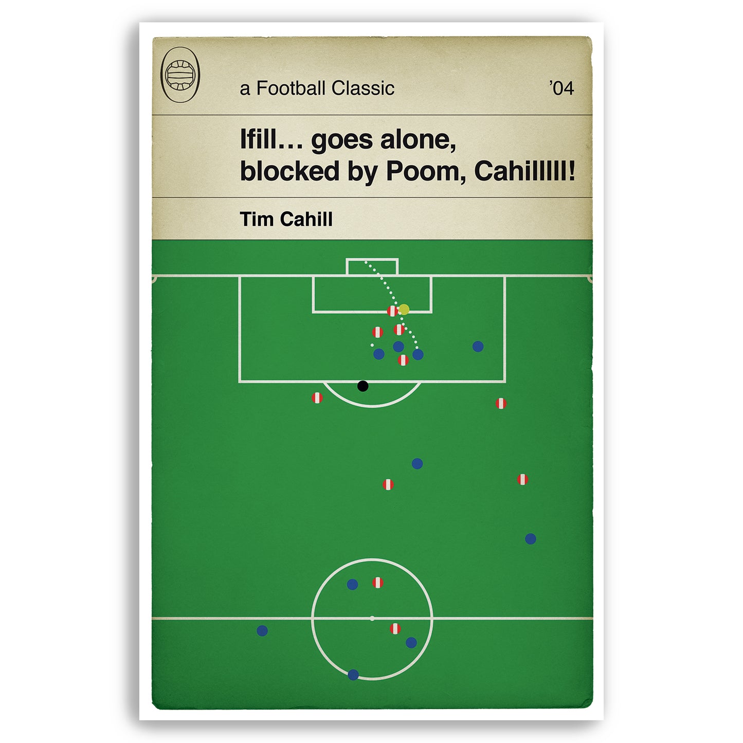 Tim Cahill winning goal - Millwall v Sunderland - FA Cup Semi Final 2004 - Classic Book Cover Print - Football Gift (Various Sizes)