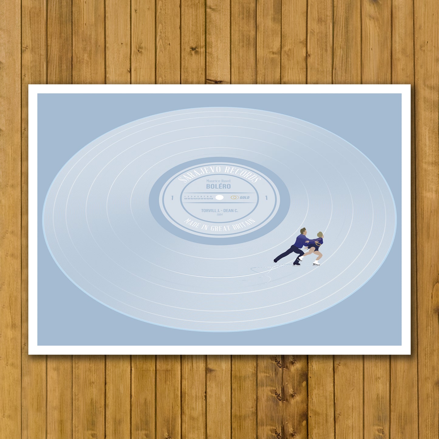 Ravel's Bolero - Torvill and Dean - Winter Olympics 1984 - Vinyl Record Art Print (Various Sizes)