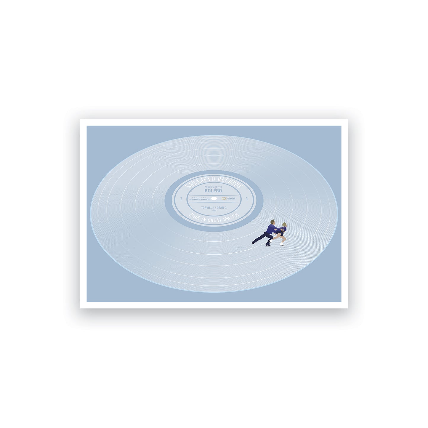 Ravel's Bolero - Torvill and Dean - Winter Olympics 1984 - Vinyl Record Art Print (Various Sizes)