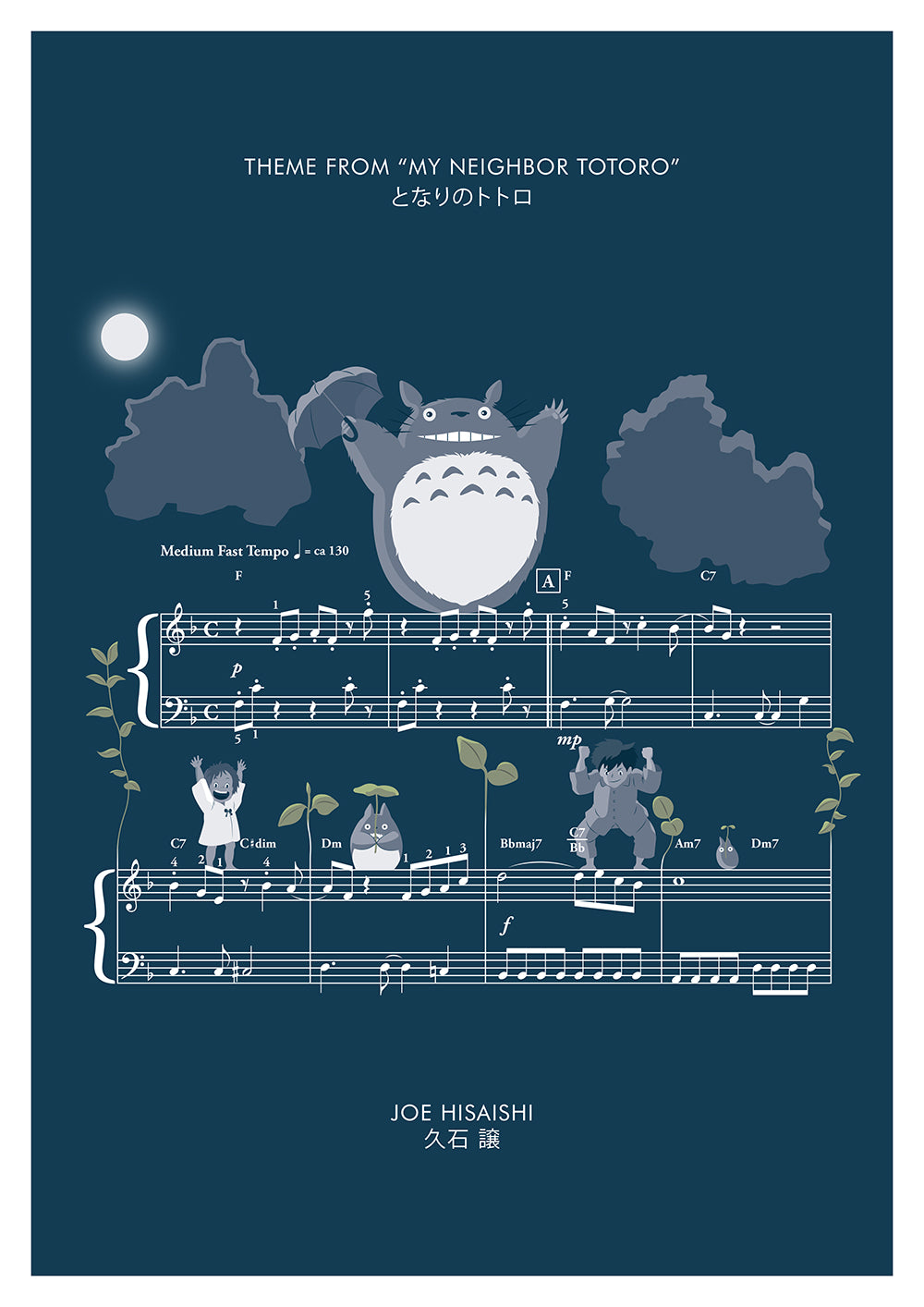 My Neighbor Totoro - Theme by Joe Hisaishi - Movie Classics Print - Various Size