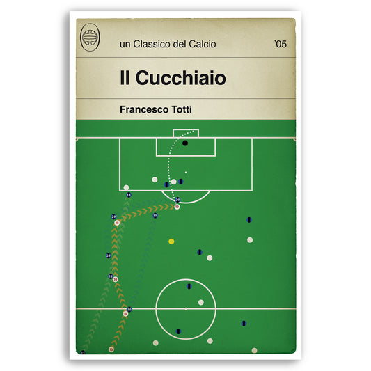 Roma goal v Inter Milan - Francesco Totti Poster - Il Cucchiaio - Poster di calcio - Book Cover Print - Football Gift (Various Sizes)