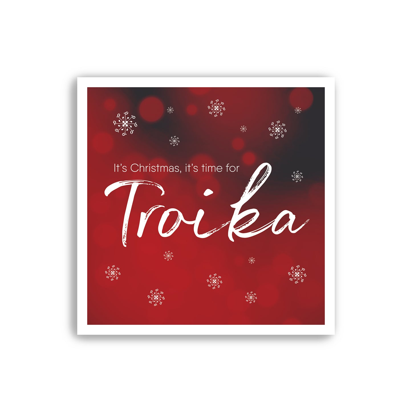 Troika Christmas Card - Classical Music Christmas Gift - Lieutenant Kijé - Sergei Prokofiev - Alternative Christmas Card (125mm Square)