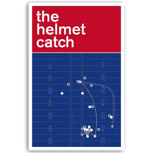 The Helmet Catch - David Tyree catch for Giants against Patriots in 2008 - American Football Print - Swiss Style Poster (Various Sizes)