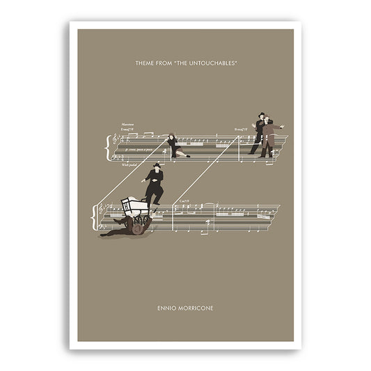 The Untouchables - Theme by Ennio Morricone - Movie Classics Poster - Sheet Music Art - Soundtrack Print - Movie Gift (Various Sizes)