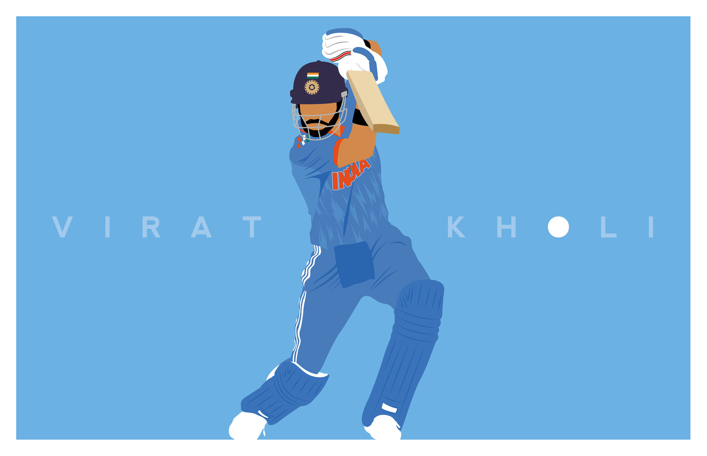 India - Virat Kohli - India Cricket - Cricket Poster - Minimal Art - Various Sizes