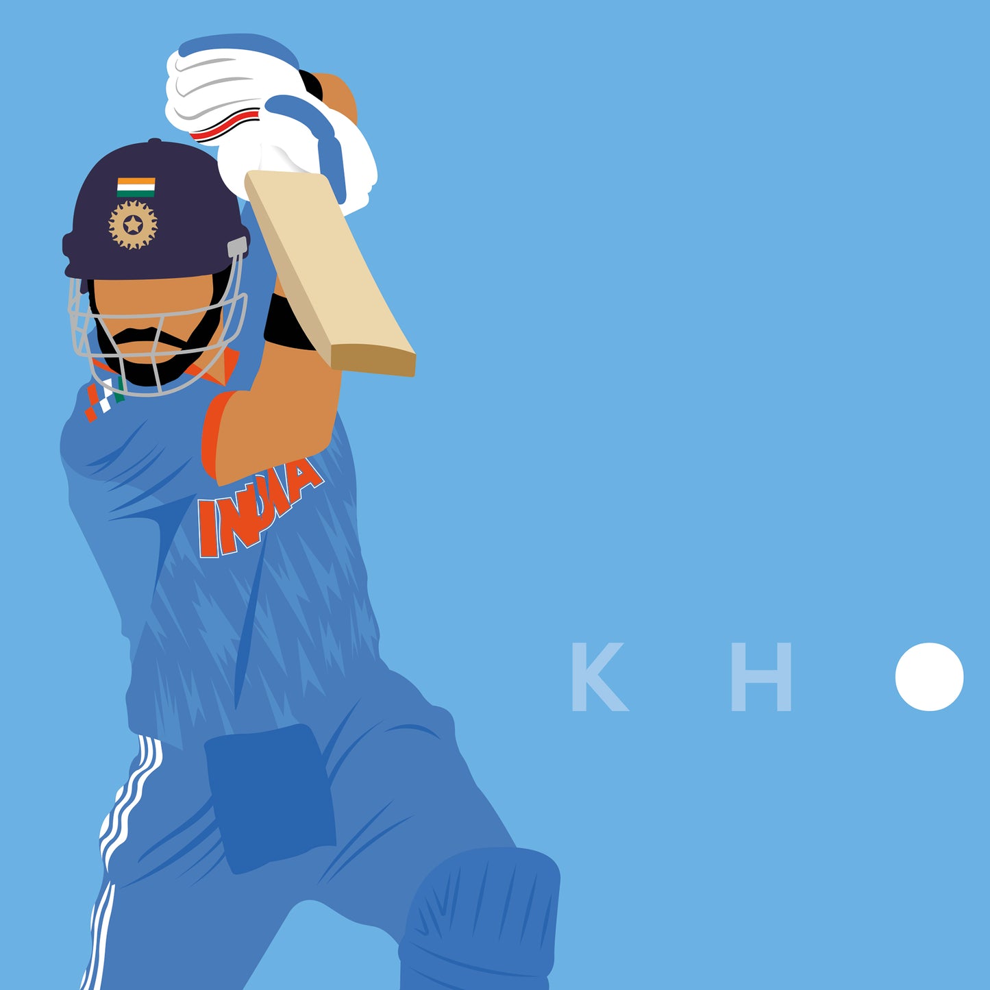 India - Virat Kohli - India Cricket - Cricket Poster - Minimal Art - Various Sizes