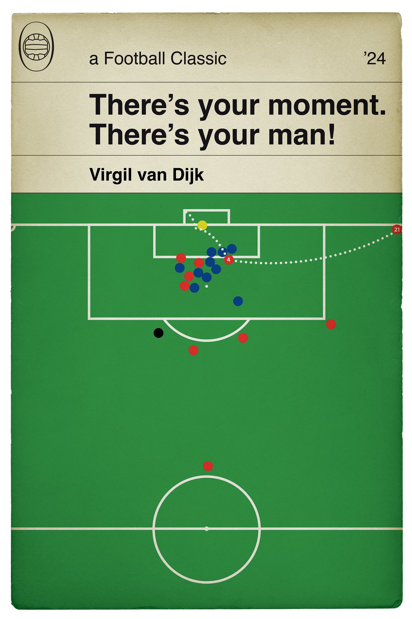 Virgil van Dijk Winner - League Cup Final 2024 - Liverpool 1 Chelsea 0 - Book Cover Goal Poster - Football Gift - Various Sizes