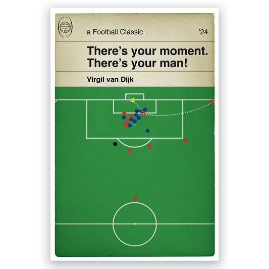 Virgil van Dijk Winner - League Cup Final 2024 - Liverpool 1 Chelsea 0 - Book Cover Goal Poster - Football Gift - Various Sizes