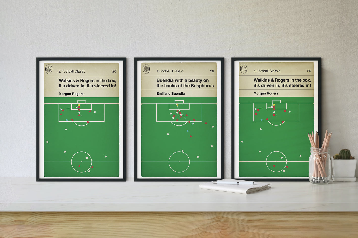 Aston Villa Europa League Final Goals - Football Gift Set of 3