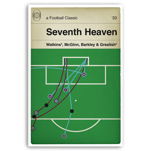 All 7 (SEVEN) Aston Villa goals v Liverpool - Aston Villa 7 Liverpool 2 - 2020 - Book Cover Poster - Football Gift (Various Sizes)