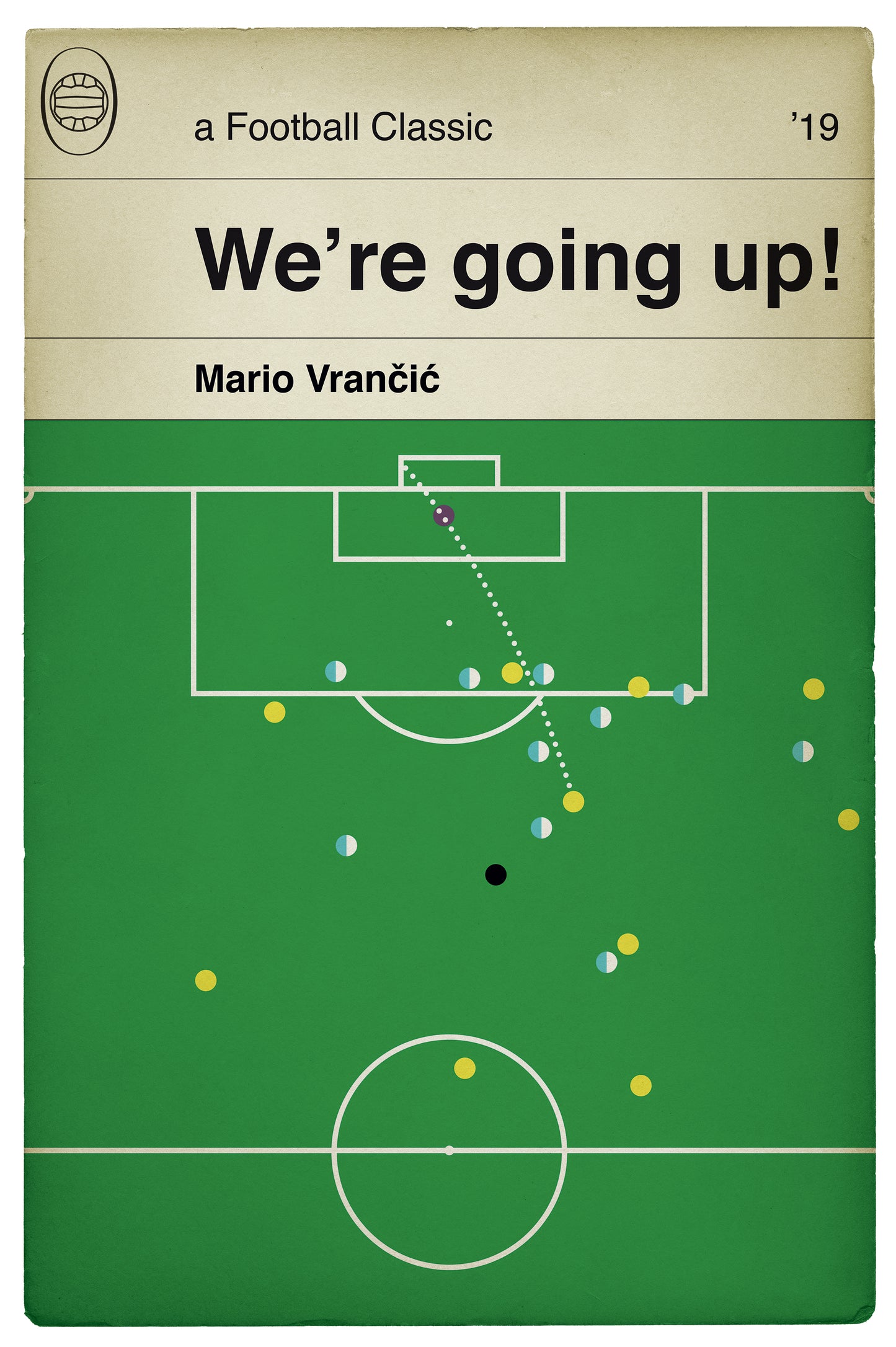 Norwich City goal v Blackburn Rovers - Mario Vrancic Screamer - Championship 2019 - Norwich Promoted - Book Cover Poster (Various sizes)