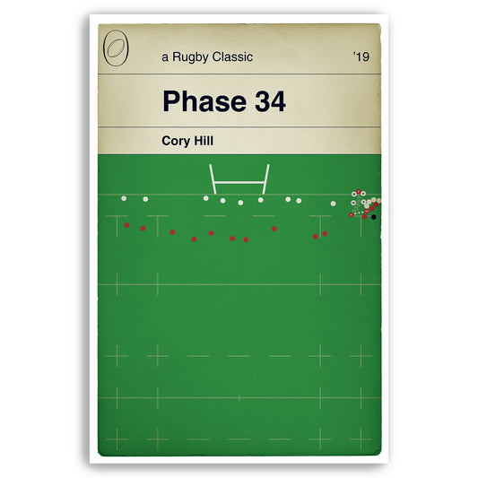 Wales 21 England 13 - Cory Hill Try - Six Nations 2019 - Phase 34 - Rugby Print - Classic Book Cover Poster (Various Sizes)