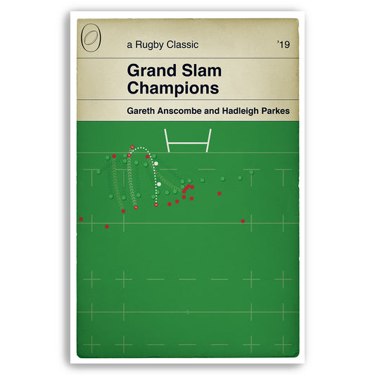 Wales Rugby Win - Grand Slam Champions - Parkes Try from Anscombe Kick - Six Nations 2019 - Rugby Gift - Book Cover Poster (Various Sizes)