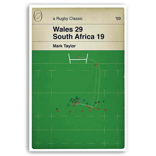 First Ever Try at the Millennium Stadium 1999 - Wales 29 South Africa 19 - Mark Taylor Try - Rugby Print - Book Cover Poster (Various Sizes)