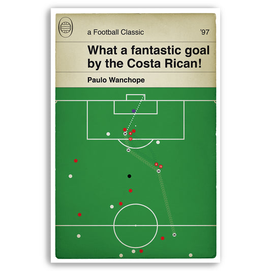 Derby County goal v Manchester United 1997 - Paulo Wanchope Debut Goal - Classic Book Cover Print - Football Gift (Various Sizes)