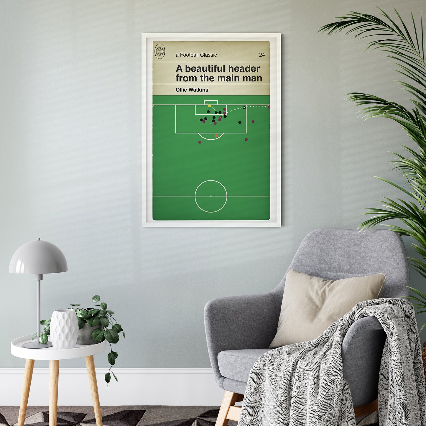 Aston Villa Goal v Arsenal - Ollie Watkins Chip - Arsenal 0 Aston Villa 2 - Premier League 2024 - Football Book Cover Goal Poster (Various Sizes)