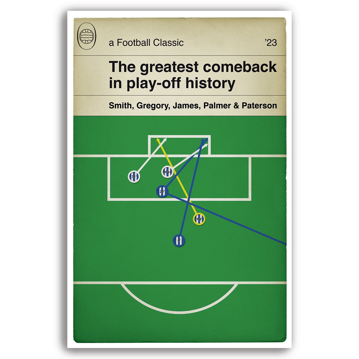 Sheffield Wednesday Comeback - All 5 goals from the 2023 League One Play-Off Semi Final - Classic Book Cover Poster (Various Sizes)