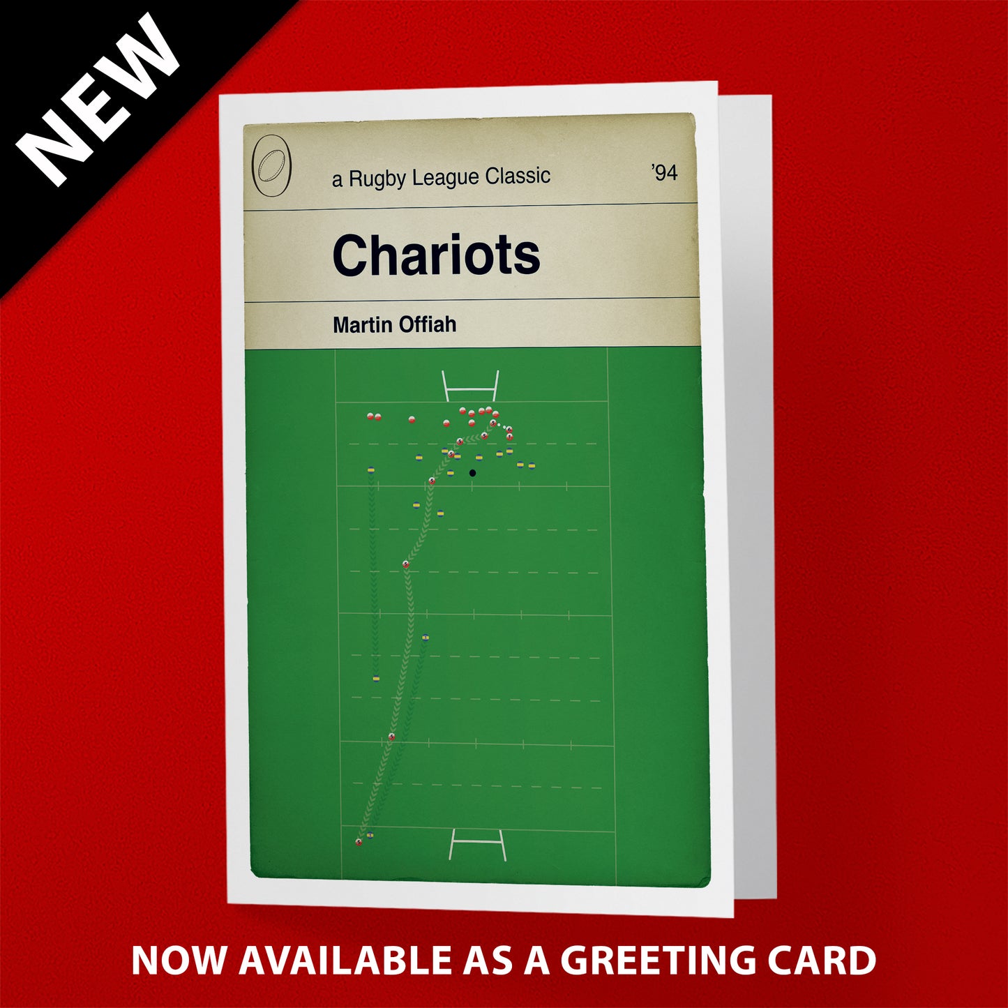 Martin Offiah Try - Chariots - Wigan 26 Leeds 16 - Challenge Cup Final 1994 - Rugby League Book Cover Print - Rugby Fan Gift (Various Sizes)