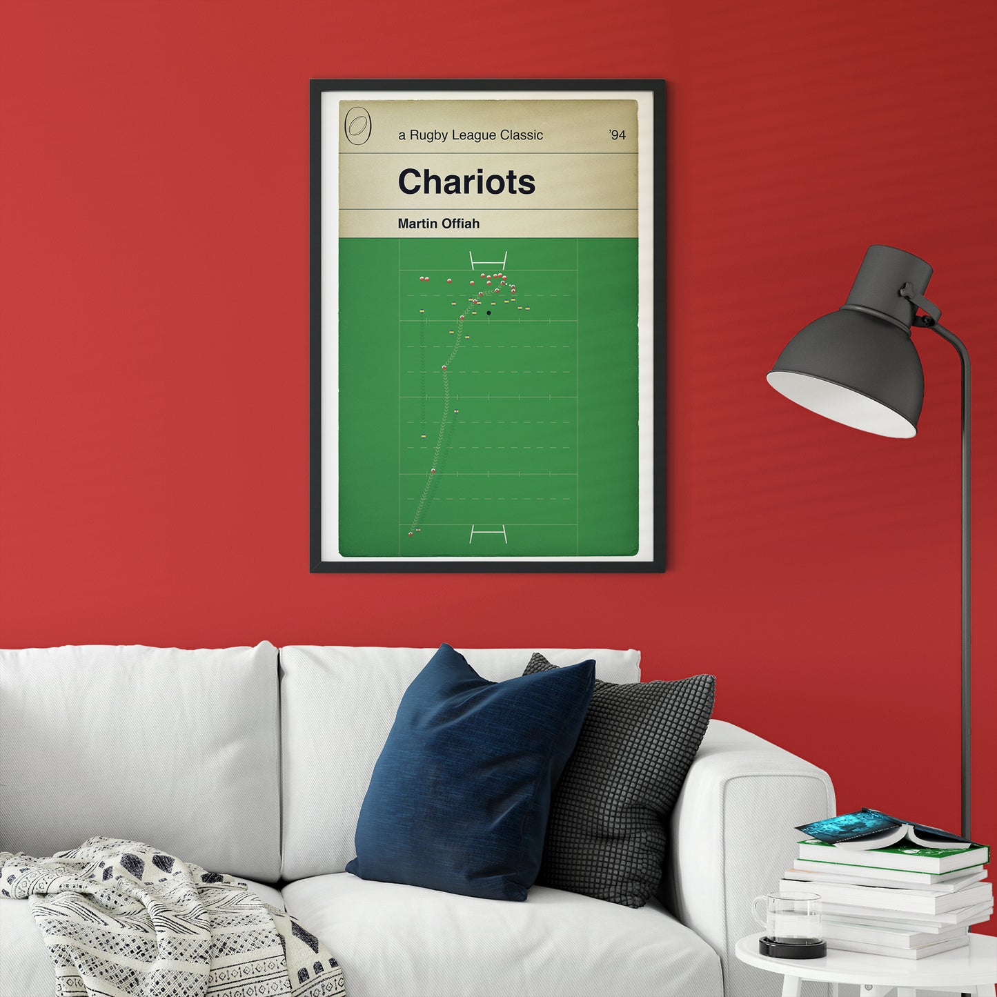 Martin Offiah Try - Chariots - Wigan 26 Leeds 16 - Challenge Cup Final 1994 - Rugby League Book Cover Print - Rugby Fan Gift (Various Sizes)