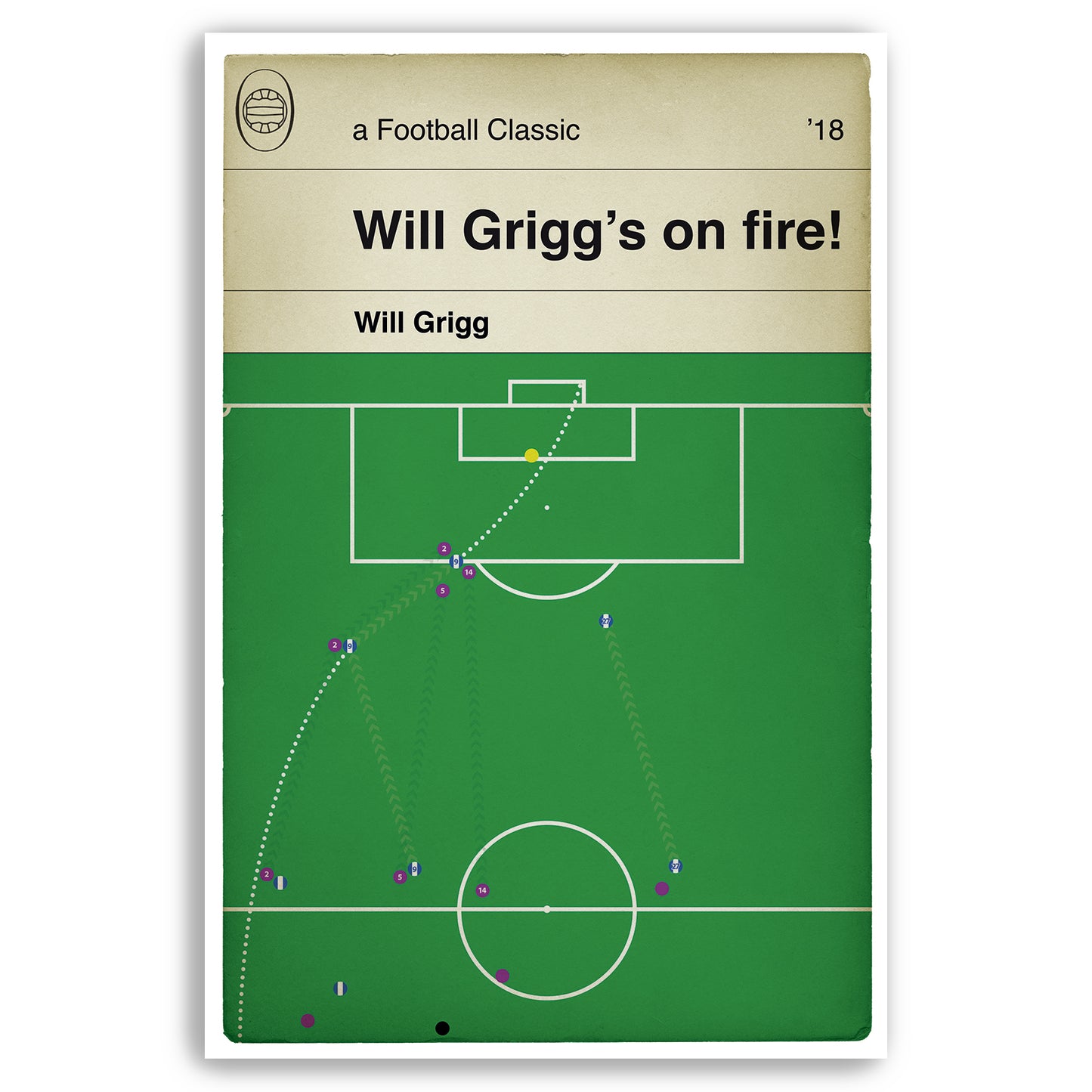 Will Grigg Winning Goal - Wigan Athletic 1 Man City 0 - FA Cup 5th Round 2018 - Classic Book Cover Print - Football Gift (Various Sizes)