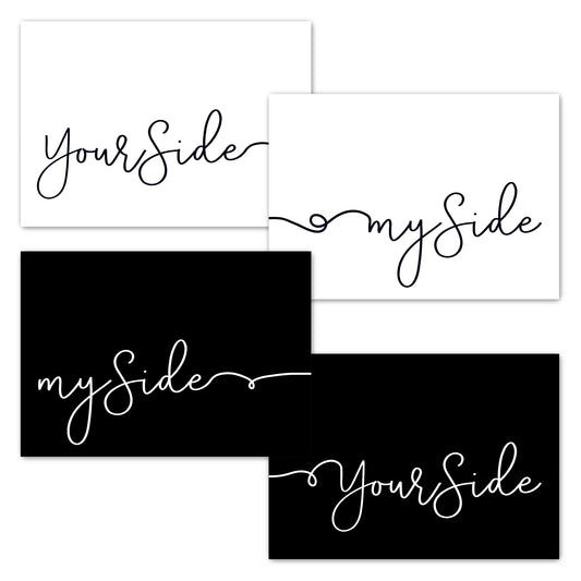 My Side, Your Side Posters - Print at Home - Bedroom Art - Bedroom Poster - Couples Home - Above Bed - Left and Right (A3 - 420 x 297mm)