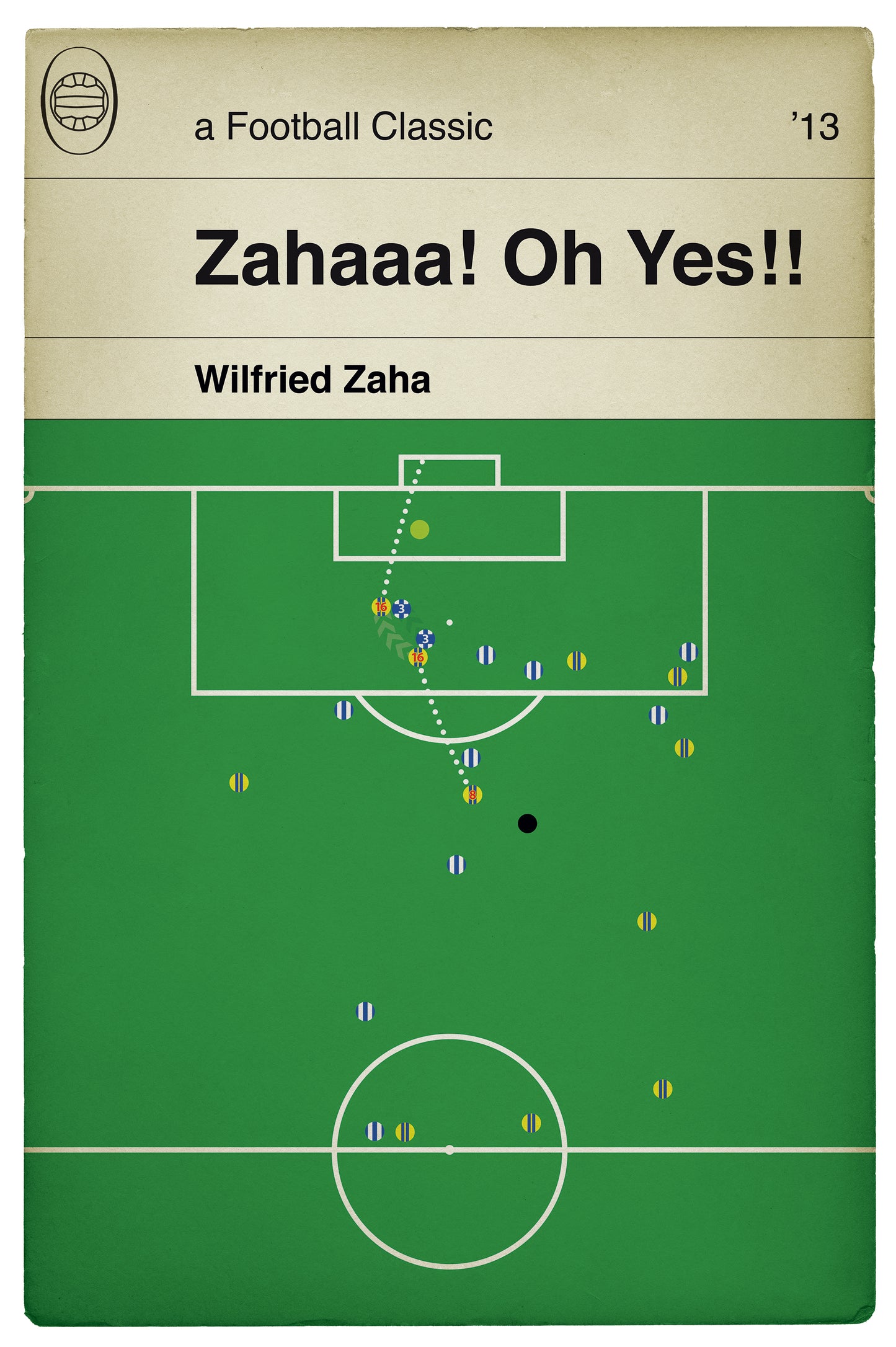 Wilfried Zaha Play Off Goal - Brighton 0 Crystal Palace 2 - 2013 Play-Off Semi Final - Classic Book Cover Print (Various Sizes)