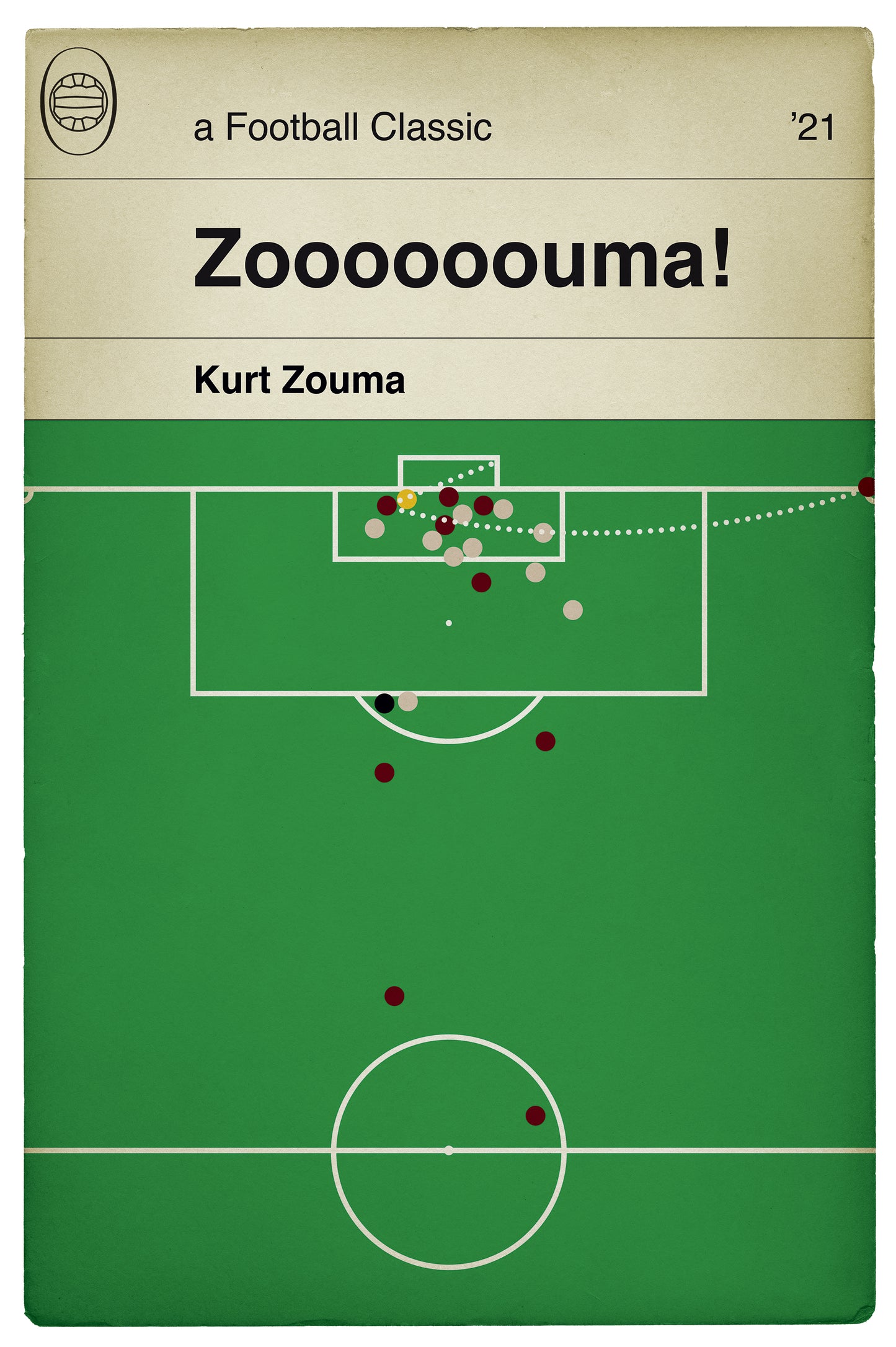 West Ham third goal v Liverpool - Kurt Zouma Goal - West Ham 3 Liverpool 2 - Zoooouma - Book Cover Poster - Football Gift (Various sizes)