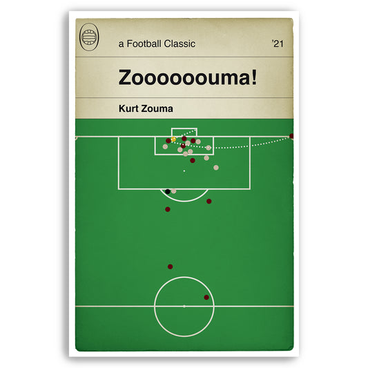 West Ham third goal v Liverpool - Kurt Zouma Goal - West Ham 3 Liverpool 2 - Zoooouma - Book Cover Poster - Football Gift (Various sizes)