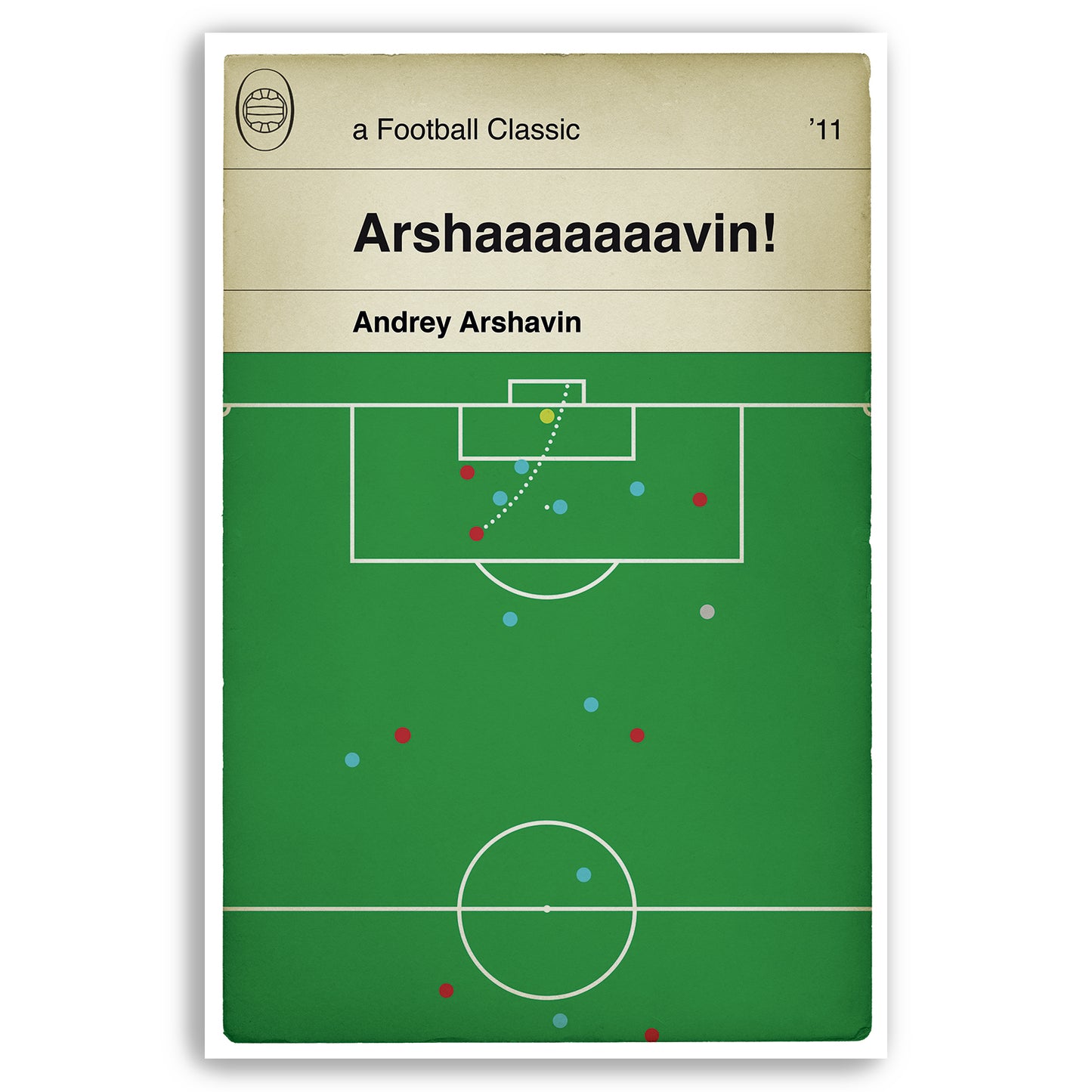 Arsenal goal v Barcelona - Andrey Arshavin Poster - Classic Book Cover Print - Football Gift (Various Sizes)