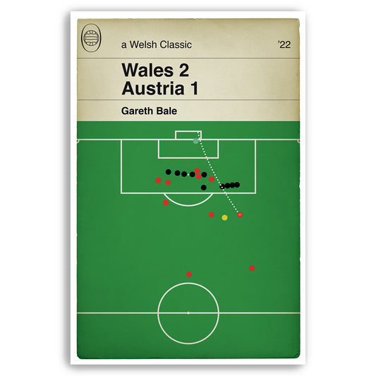 Wales 2 Austria 1 - Gareth Bale Goal - Free Kick - World Cup Play Off Semi Final - Classic Book Cover - Football Poster (Various sizes)