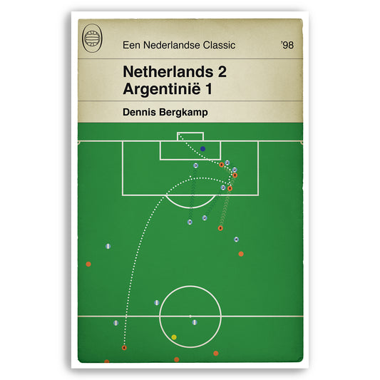 Dennis Bergkamp goal v Argentina - World Cup 1998 - Netherlands - Football Poster - Dutch / English language available (Various Sizes)