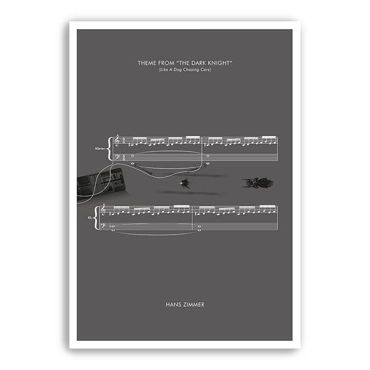 The Dark Knight - Like A Dog Chasing Cars by Hans Zimmer - Movie Classics Poster - Soundtrack Print - (Various Sizes Available)