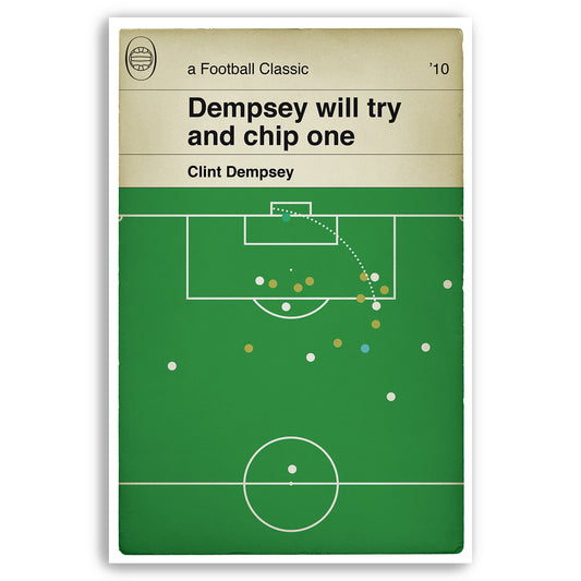 Fulham goal v Juventus 2010 - Clint Dempsey Chip - European game at Craven Cottage - Classic Book Cover Print - Football Gift Various Sizes