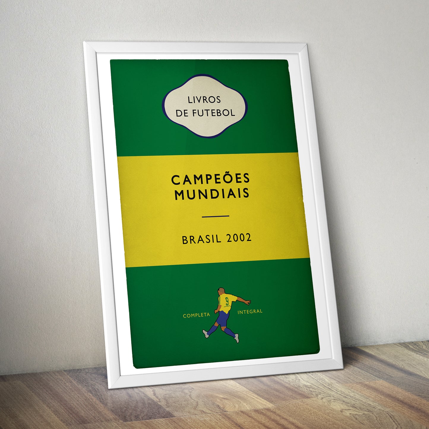 Brasil - Brazil - Campeões Mundiais - World Champions 2002 - Ronaldo - Flag Book Cover Poster - Presente de futebol (Various Sizes)