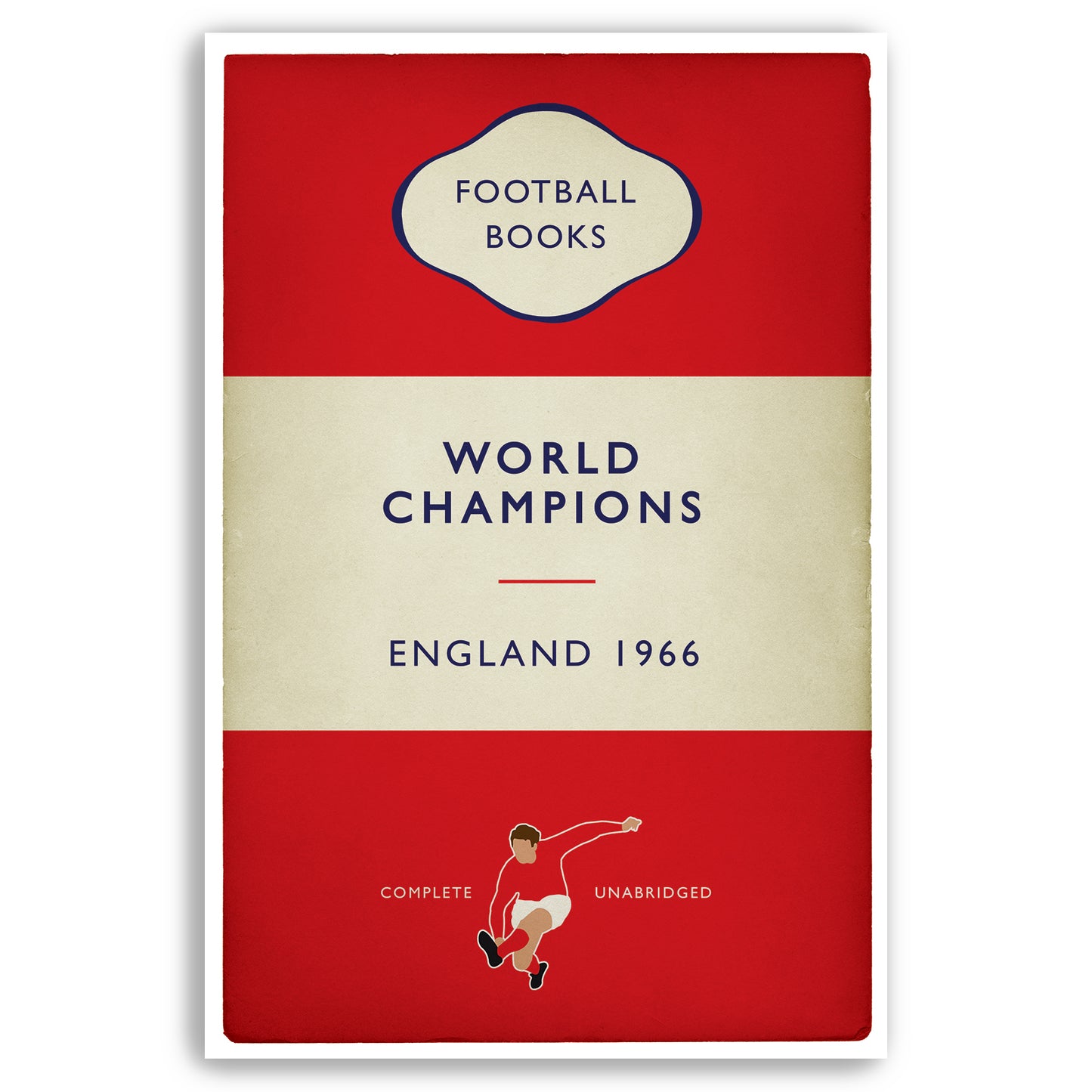 Geoff Hurst Goal - England Flag Book Cover - World Cup Winners 1966 - England 4 West Germany 2 - Book Cover - Football Poster - Various Sizes